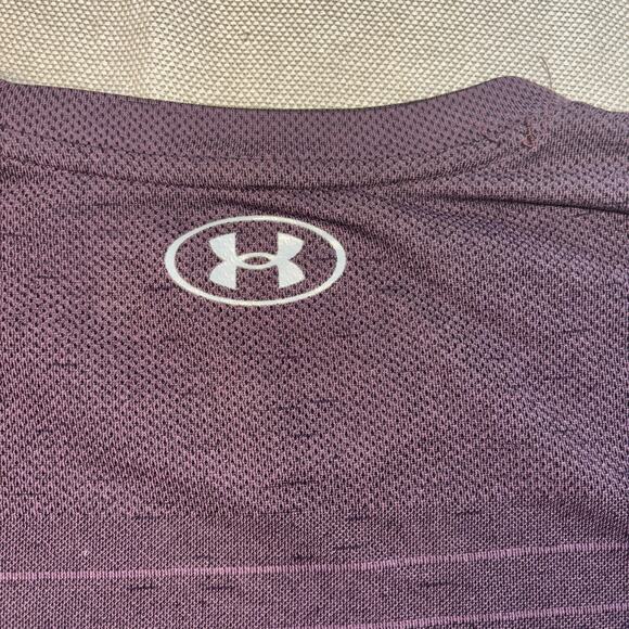 Under Armour Mens XL Purple Short Sleeve Golf Workout Gym Active Heatgear Tee - Picture 7 of 9